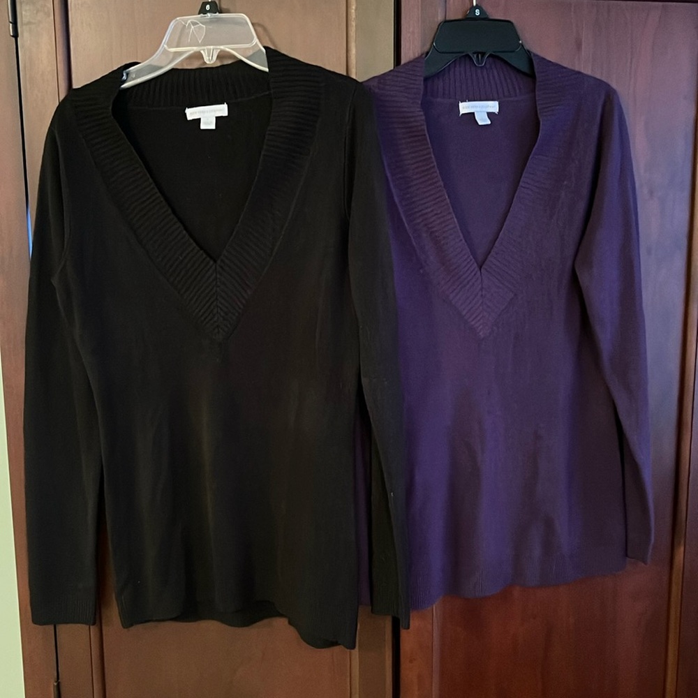 Two v neck sweaters